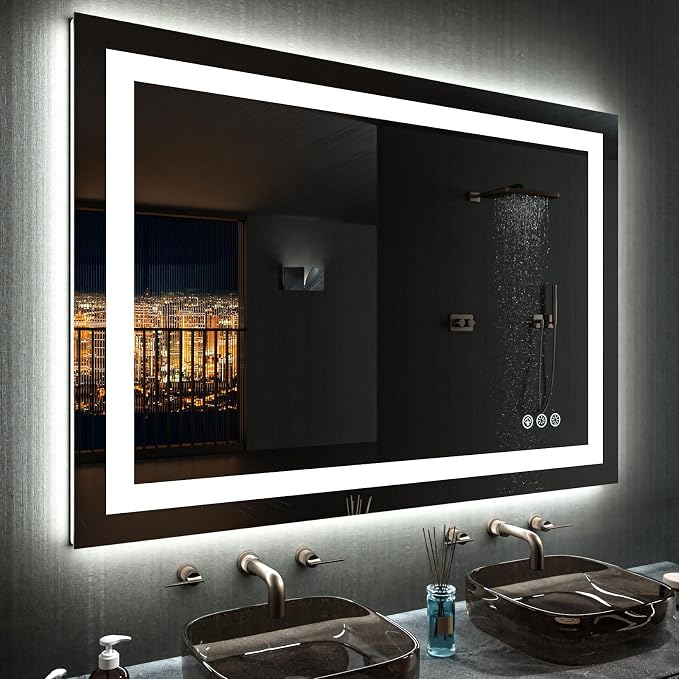 LOAAO 48"X36" LED Bathroom Mirror by LOAAO
