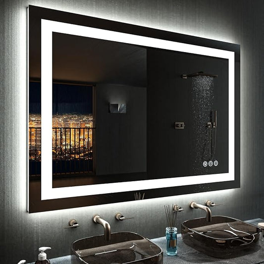 LOAAO 48"X36" LED Bathroom Mirror by LOAAO