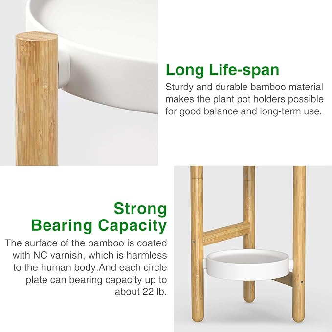 Wisuce Bamboo Plant Stands Indoor, 3 Tier Plant Stand Tall Corner Plant Stand Holder & Plant Display Rack for Outdoor Garden Indoor Home (3 Tier -1)