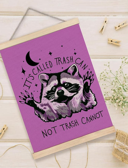 Foritho Funny Motivational Raccoon Meme Poster Wall Art Framed - Image 5