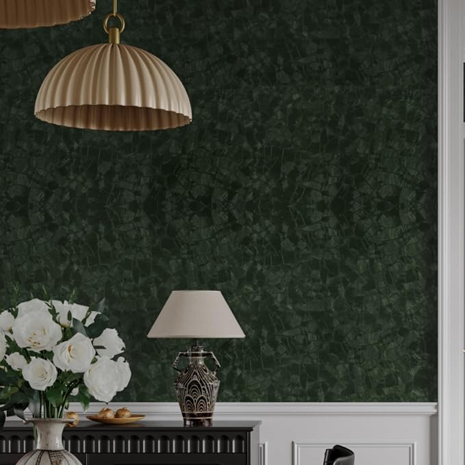 Abyssaly Dark Green Peel and Stick Wallpaper - Image 2