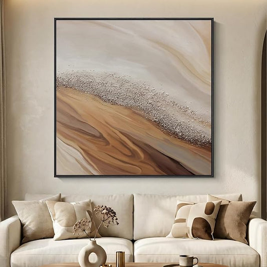 Extra Large Framed Neutral Abstract Wall Art by Cuspin