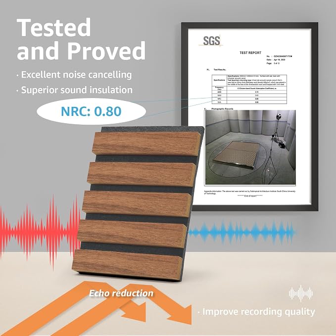 Art3d 4 Pack 47.2 x 23.6in. Wood Slat Acoustic Panels - Image 4