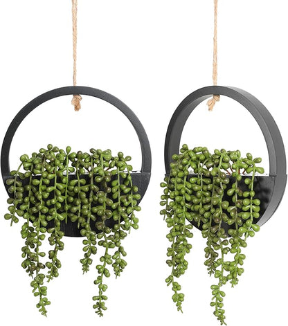 Floweroyal 2pcs Artificial Succulents Hanging Plants 12.2'' Fake String of by FloweroyalCrafts