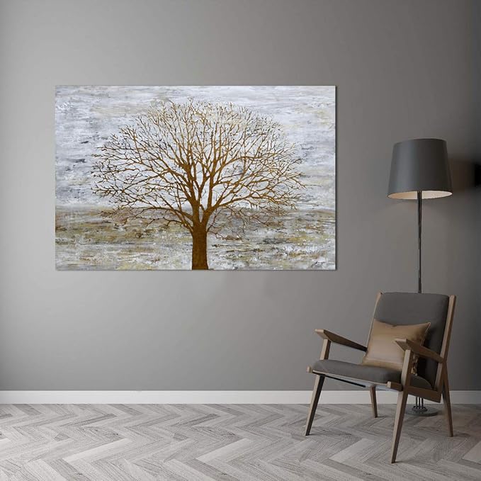 Yihui Arts Hand Painted Abstract Tree Painting - Image 5