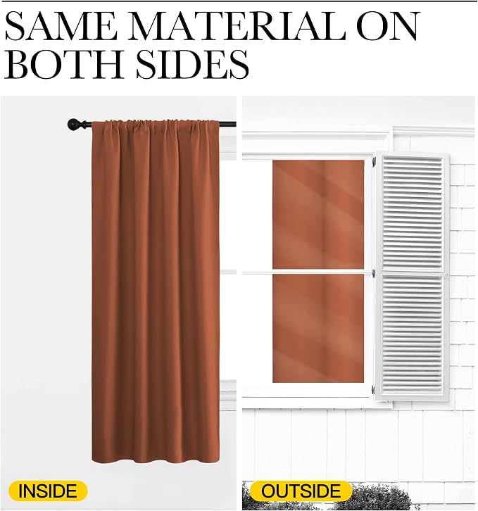 NICETOWN 2 Panels Blackout Curtains, Rod Pocket Thermal Insulated Drapes 84 - Image 7
