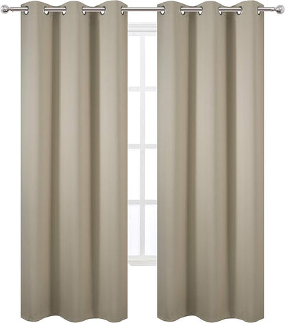 LEMOMO Beige Thermal Blackout Curtains/38 x 84 Inch/Set of 2 Panels Room - Image 2