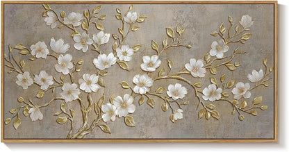Large Framed Neutral Botanical Wall Art - Image 9
