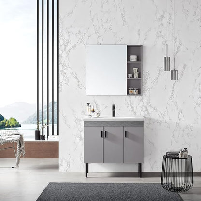 practicalWs Marble Paper Granite Gray/White Roll Kitchen Countertop Cabinet - Image 5