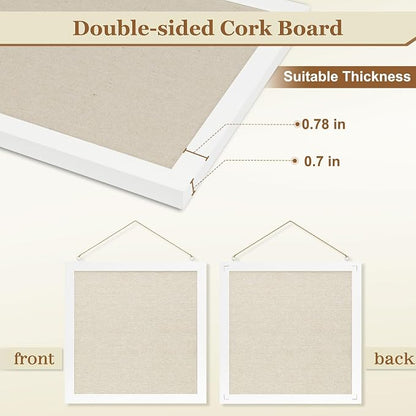 Double-Sided Cork Board with Linen, Picture Display Vision Board Kit Corkboards - Image 3