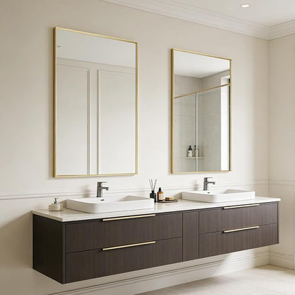 BOMINICA Brushed Gold Bathroom Mirror - Image 9