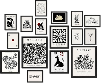ANERZA 16 PCS Black and White Wall Art Decor, Matisse Abstract Gallery Wall by ANERZA