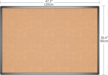VIZ-PRO Cork Notice Board, 48 X 36 Inches, Cork Bulletin Board - Image 2