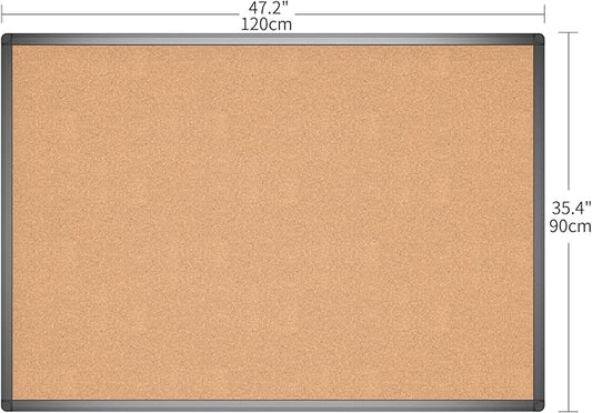 VIZ-PRO Cork Notice Board, 48 X 36 Inches, Cork Bulletin Board - Image 2