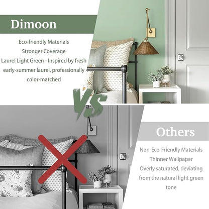 Dimoon 17.7''x236'' Peel and Stick Wallpaper Light Green Contact Paper - Image 9