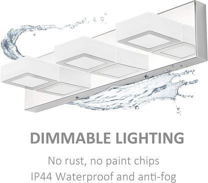 Ralbay Dimmable LED Vanity Light Modern 3 Light Acrylic Stainless Steel - Image 8