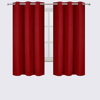 LEMOMO Red Blackout Curtains 34 x 63 Inch Length/Set of 2 Curtain - Image 2