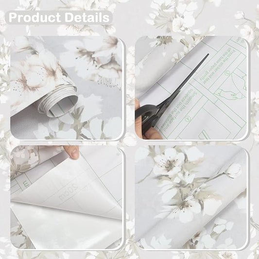 Floral Peel and Stick Wallpaper Farmhouse Pear Blossom Vintage Wallpaper - Image 2