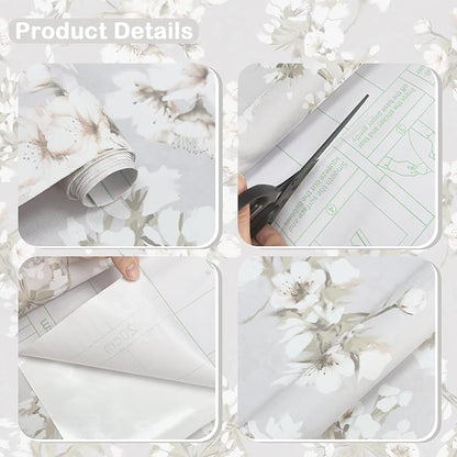 Floral Peel and Stick Wallpaper Farmhouse Pear Blossom Vintage Wallpaper - Image 2