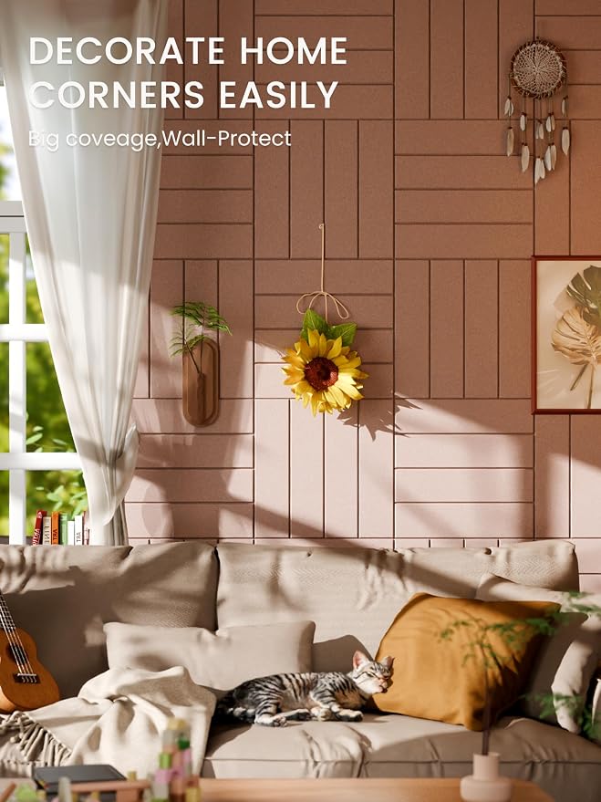 Bumusty Large Cork Board Alternative-48 x 36" Felt Bulletin Board Tiles - Image 4