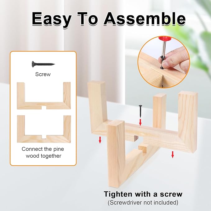 Plant Stand, Indoor/Outdoor Wood Plant Holder, Single Flower Pot Stand, Sturdy Planter Stand, Fit 5-15 Inch Pots