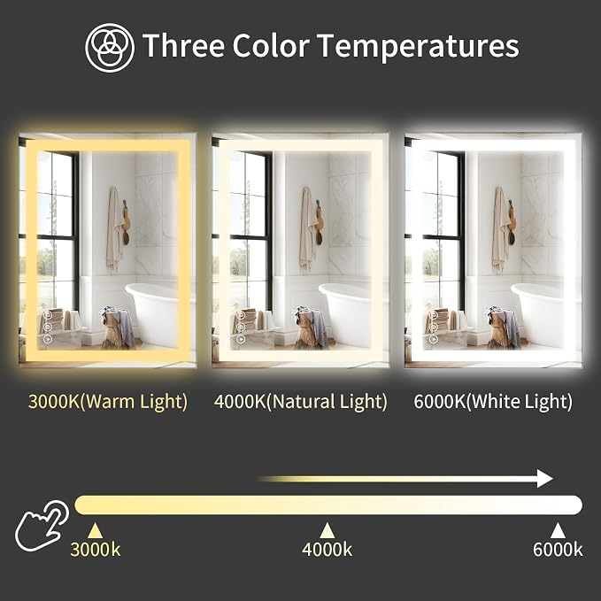 Koonmi 36"x36" LED Mirror for Bathroom, 90CRI Anti-Fog Vanity Mirror - Image 7