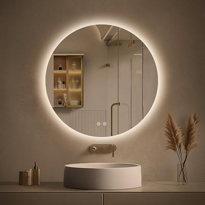 LOVESPEJO 24 Inch Round Backlit Bathroom Mirror by LOVESPEJO