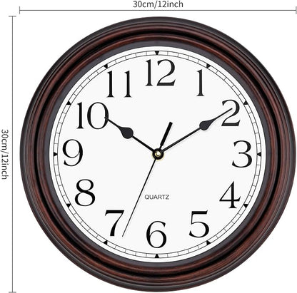 Foxtop 12 Inch Wall Clocks Battery Operated Silent Non-Ticking Classic Vintage - Image 6