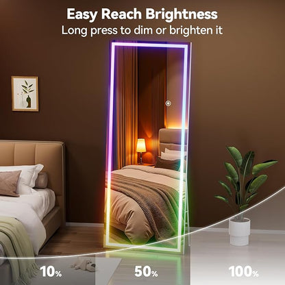 Hasipu 71"x28" LED RGB Bluetooth Full Length Mirror - Image 8