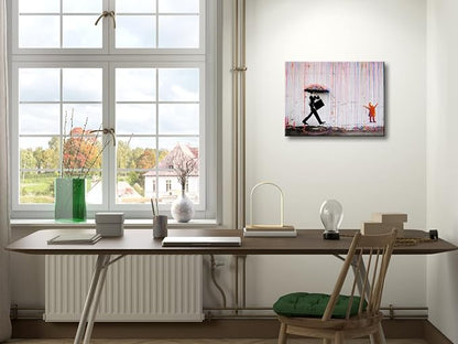 Wieco Art Banksy Raining Day or Colorful Graffiti Street Famous Canvas - Image 3
