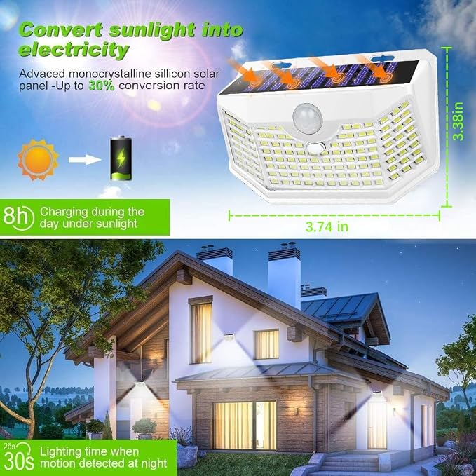 HMCITY 120 LED Solar Lights Outdoor - Image 3