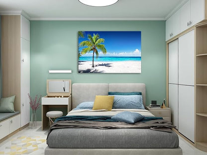Baisuart-S03969 Large Canvas Wall Art Summer Ocean Waves Prints Coconut Trees - Image 3