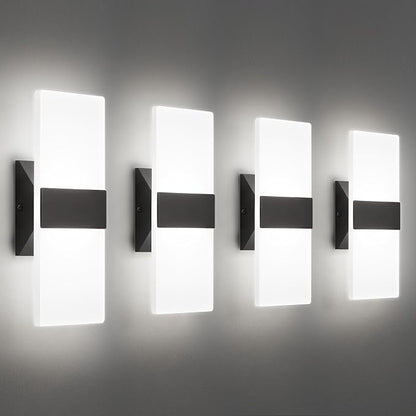 Modern LED Wall Sconces, 12 Inch Indoor Black Wall Lights, 12W 2700K-5000K by BrillianceMeetsDurability
