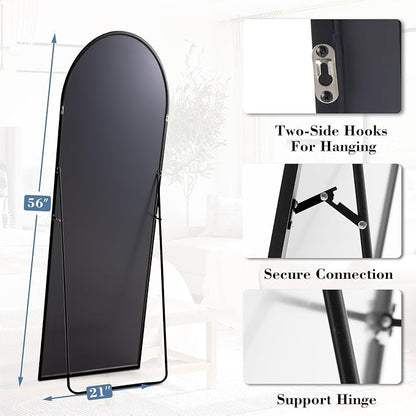 DUMOS 56"x15" Arched Full Length Floor Mirror, Full Body Mirror - Image 2