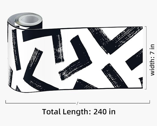FLFK Black and White Design Wallpaper Border - Image 2
