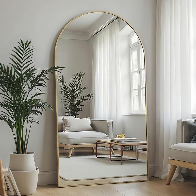 Dewfig Arched Full Length Mirror, Full Body Mirrors - Image 3