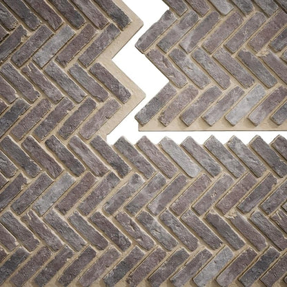 EverStone Herringbone Faux Brick Panel, 46 1/2"W x 25 1/4"H x 1"D, Limewashed - Image 9