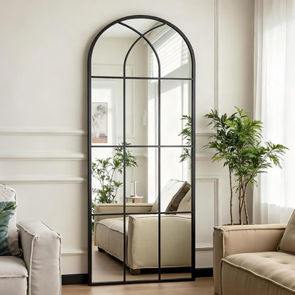 Dewfig 71"x32" Arched Window pane Full Length Mirror, Wall Mirror, Floor by YourSpacePerfectlyReflected