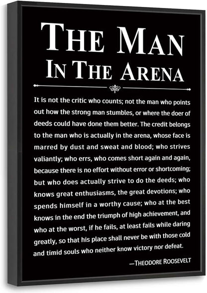 Howwii Office Wall Art Inspirational Decor The Man in the Arena Framed by Howwii