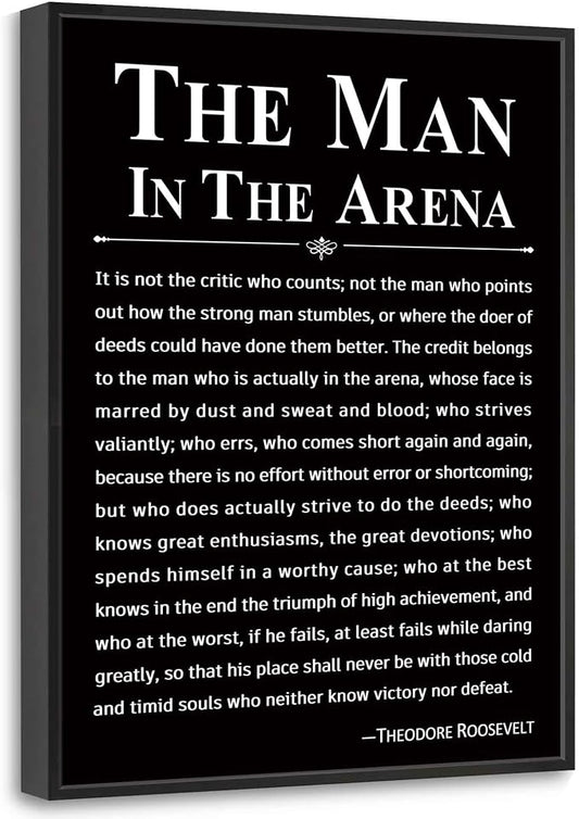 Howwii Office Wall Art Inspirational Decor The Man in the Arena Framed by Howwii