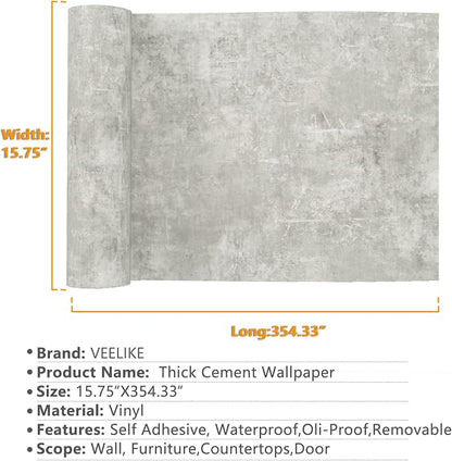 VEELIKE 15.7''x354'' Concrete Contact Paper - Image 2