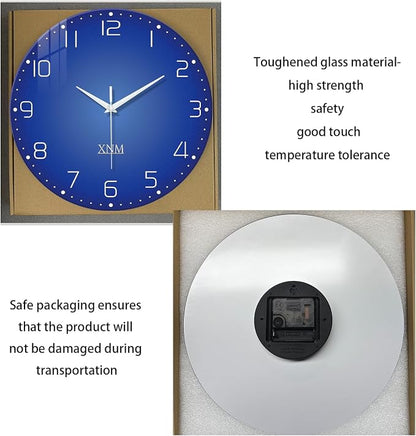 XNM Modern Minimalist Glass Wall Clocks Battery Operated 24 Inch Large Simple - Image 6