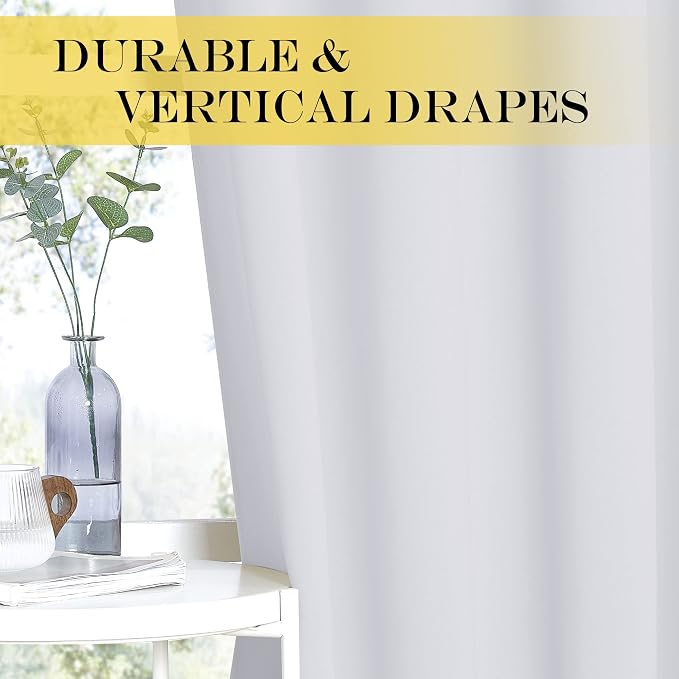 NICETOWN Patio Door Curtain 132 inches Long, Grommet Room Divider Sliding Door - Image 6