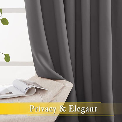 NICETOWN Sliding Glass Door Curtain Extra Long 132 inches Long, Grommet Thermal - Image 6