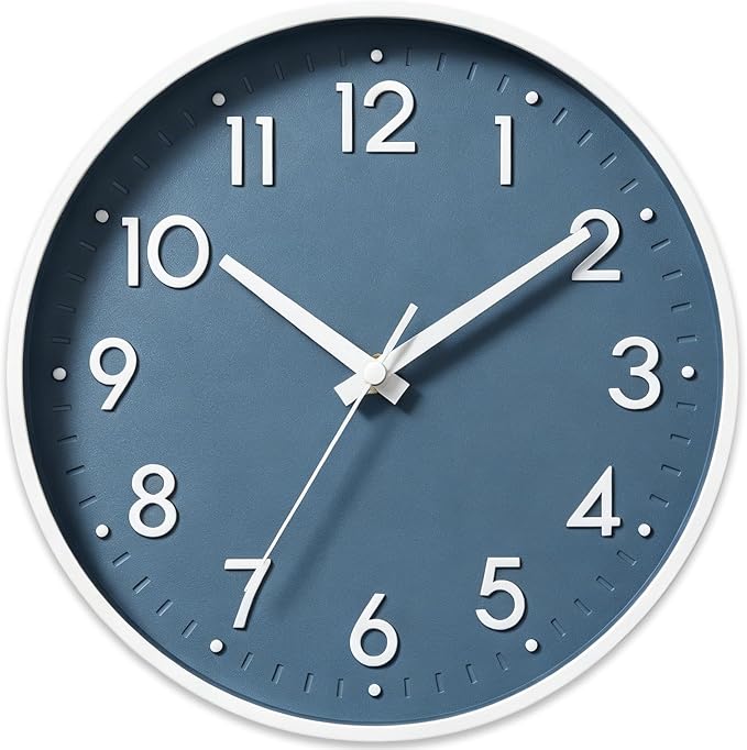 Mosewa Wall Clock 12 Inch, Battery Operated Silent Non-Ticking Modern Analog by MOSEWAWALLCLOCK