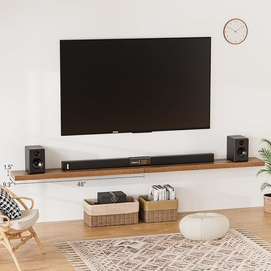 Heimlove Floating Shelves for Wall 48 Inches Long, 9.3" Deep Walnut Floating - Image 2