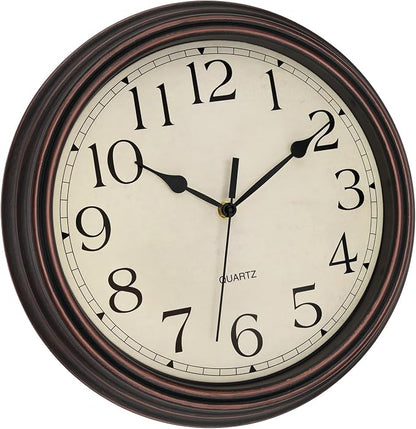 Foxtop 14 Inch Wall Clock Battery Operated Silent Non-Ticking Round Classic - Image 5