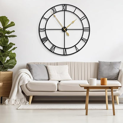 LEIKE 40 Inch Extra Large Modern Wall Clock, Oversize Rustic Round Nearly - Image 5