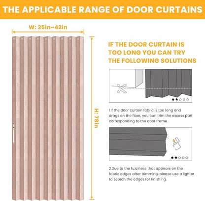AJAZZ 100% Blackout Accordion Doors Interior Magnetic Door Curtain Pleated Door - Image 2