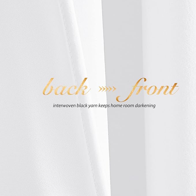NICETOWN White Velvet Curtains 72 inches - Image 3
